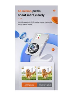 Gasin 48 Megapixel 2.7inch LCD Large Screen 8x Digital Zoom CCD Student Digital Camera HD Video Recording Ultra Long Life (Silver)  - Image 2