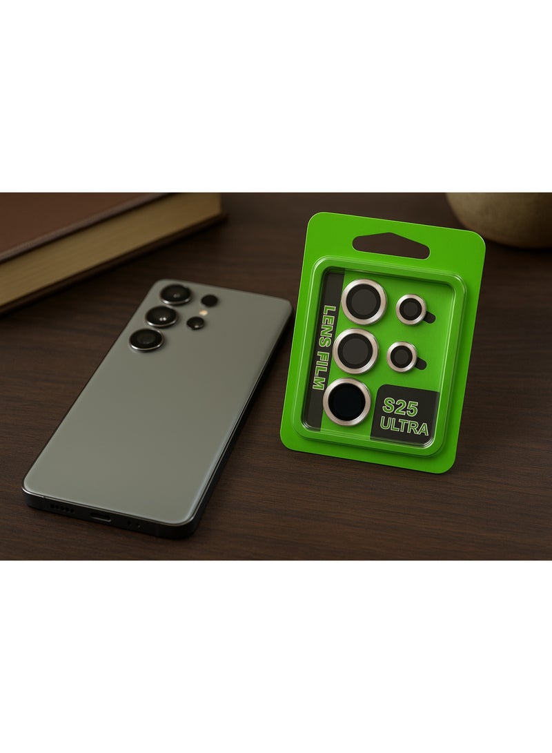 عدسات حماية كاميرا سامسونج S25 Ultra – إطار معدني قوي وزجاج مضاد للخدش – تركيب سهل وثبات عالي - Image 1