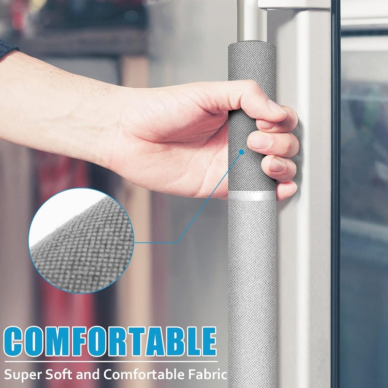 ELCOOR Refrigerator Handle Covers, 6PCS, Safeguard Your Kitchen and Appliances and Keep Them Clear of Grease, Stains etc. Upgrade Your Kitchen Decor with Original Design,Timesaver! (Grey/Platinum) - Image 5
