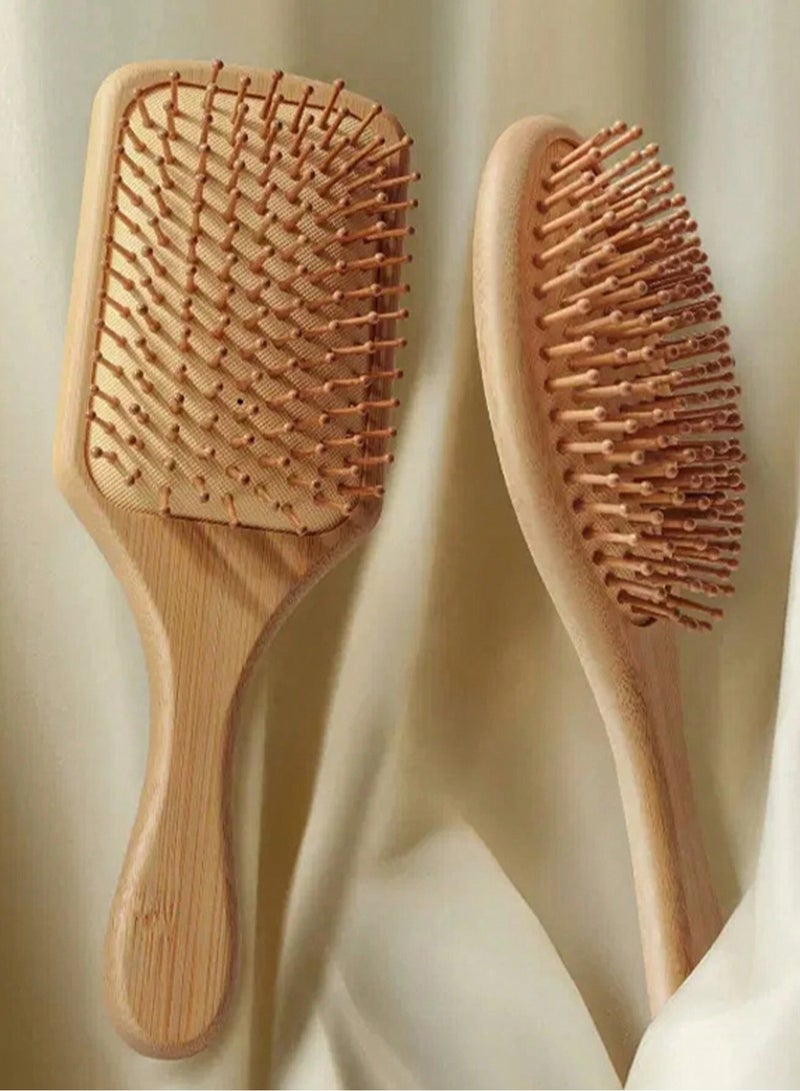 فرشاة شعر طبية خشبية لشعر طويل وصحي ,فرشاة شعر ذو وسادة هوائية قطعتين - Image 1