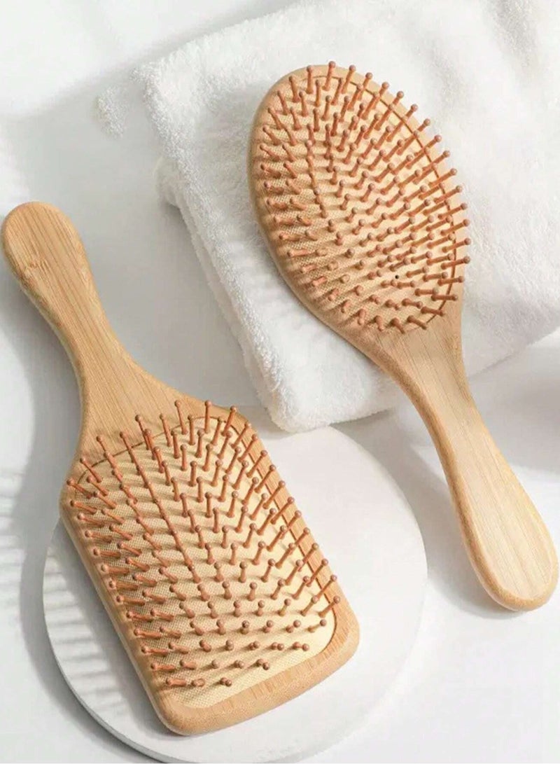 فرشاة شعر طبية خشبية لشعر طويل وصحي ,فرشاة شعر ذو وسادة هوائية قطعتين - Image 2