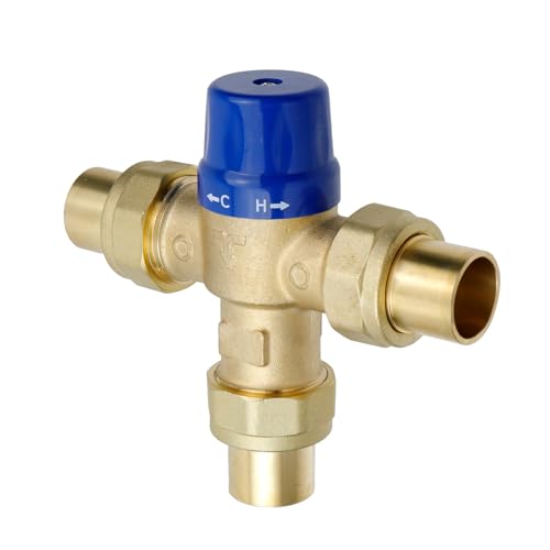 Antrader Thermostatic Mixing ValveWater Temperature Control ValveLeadFree Brass Pack of 1 - Image 1