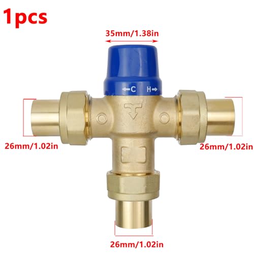 Antrader Thermostatic Mixing ValveWater Temperature Control ValveLeadFree Brass Pack of 1 - Image 3