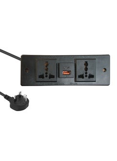 Mahmayi Black BS01 Desktop Socket with USB A/C Port for Office, Home, and Meeting Room 17 cm