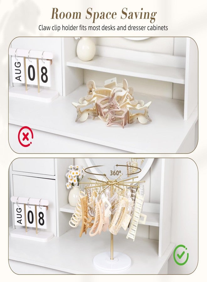 SNOWSTAR Claw Clip Organizer Holder,Vertical 360-Degree Rotating Hair Clip Holder and Storage,Hair Clip Organizer Display Stand for Women and Girls - Image 4