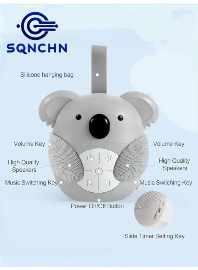 SQNCHN Baby White Noise Machine – Portable Koala Sleep Sound Machine with Lullabies & Natural Sounds, Adjustable Timer, Travel-Friendly Design for Infant Soothing - Image 2