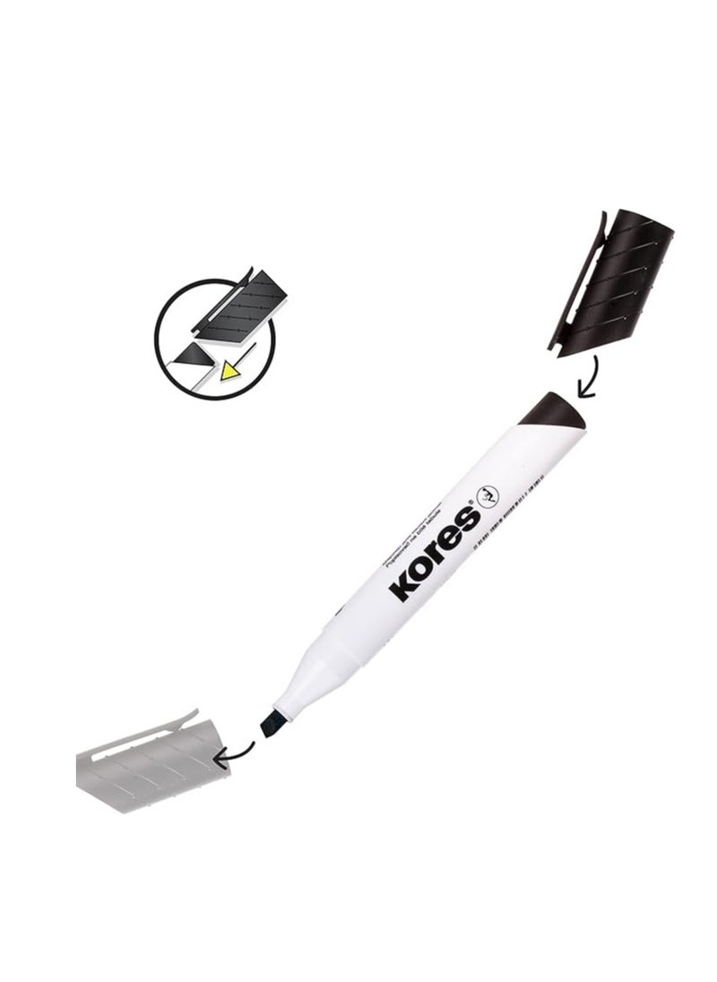 Kores Whiteboard Marker Blue Chiesel XW2, Pack of 12  (20850)  - Image 4