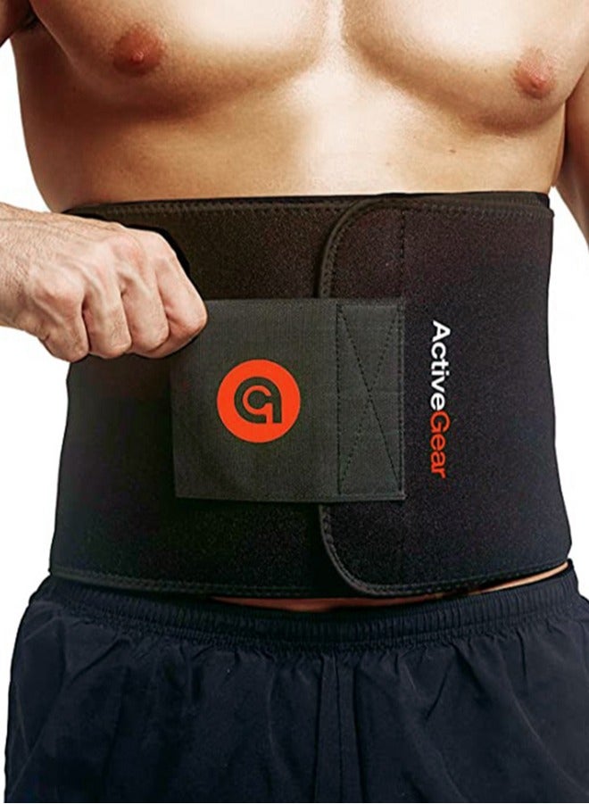 ActiveGear Waist Trimmer Belt Slim Body Sweat Wrap for Stomach and Back Lumbar Support / Large - Image 1