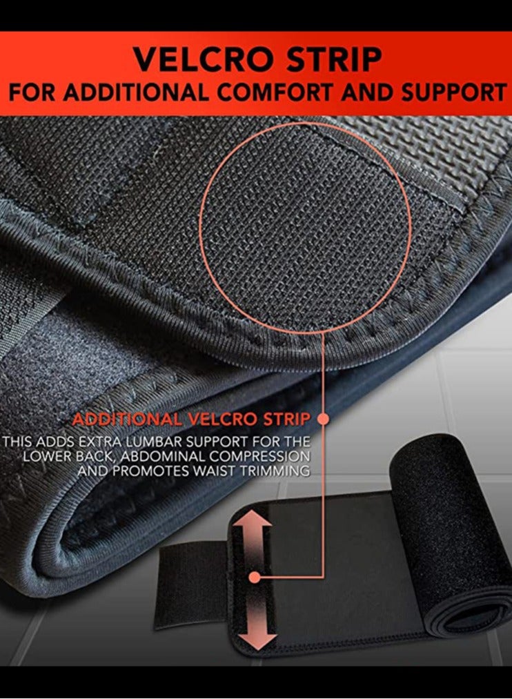 ActiveGear Waist Trimmer Belt Slim Body Sweat Wrap for Stomach and Back Lumbar Support / Large - Image 2