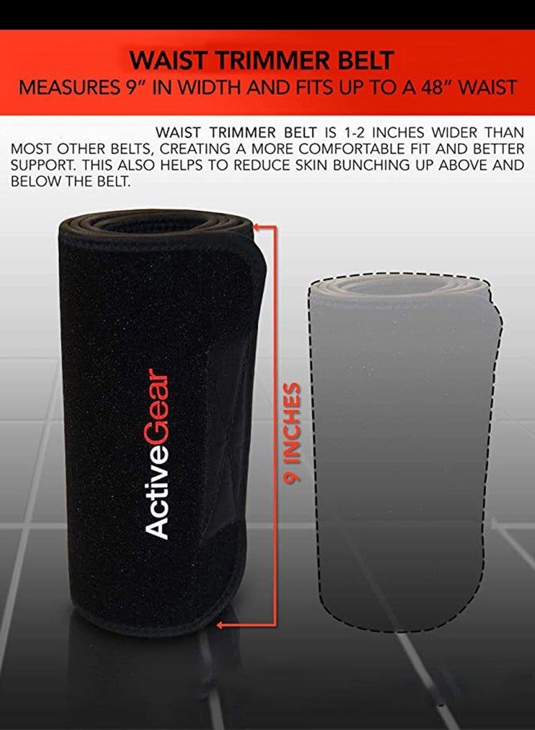 ActiveGear Waist Trimmer Belt Slim Body Sweat Wrap for Stomach and Back Lumbar Support / Large - Image 5
