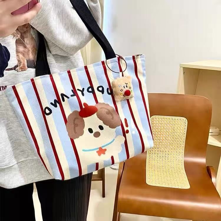 Cute Cartoon Dog Canvas Tote Bag - Image 3