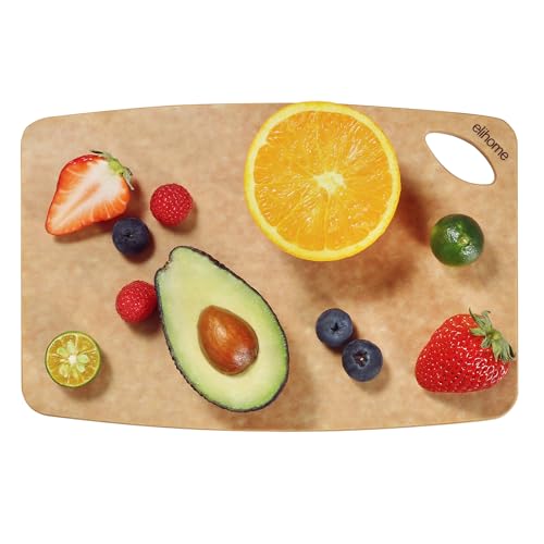 Elihome Classic SMALL Kitchen Cutting Board Cheese Charcuterie Board Wood Fiber CompositeDishwasher Safe EcoFriendly Easy Grip Handles NonPorous Reversible BPA Free Made in USA 10 x 7