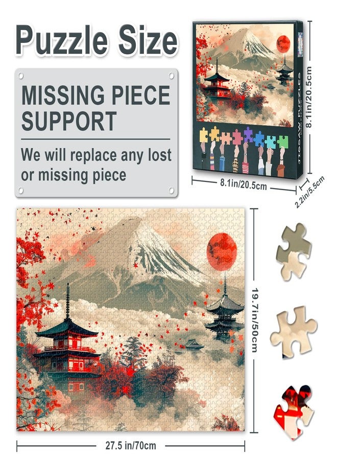 Rebotipy Mount Fuji - 1000 Piece Jigsaw Puzzle for Adults Japanese Traditional Culture Pattern Puzzle Impossible Hard Difficult Challenging Jigsaw Puzzles Coolest Adult Puzzles Unique Puzzles - Image 3