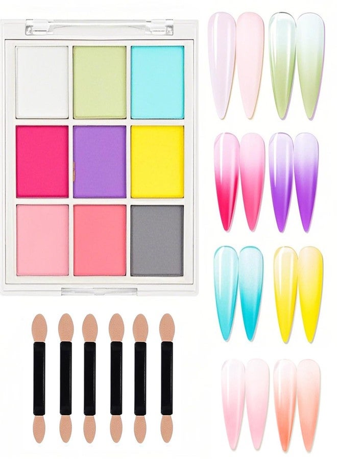 HomTop 9 Color Nail Pigment Powder Set for Vibrant Ombre,Glitter Nail Art DIY Manicure Accessories Kit with Long-Lasting Shades - Image 1