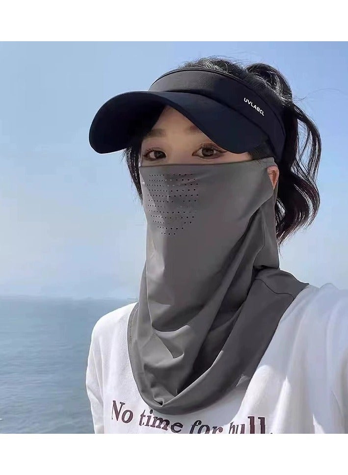 Goolsky Summer Ice Silk Face Cover Full Face Sun Mask Unisex Long Neck Gaiter UV Protection for Cycling  - Image 1