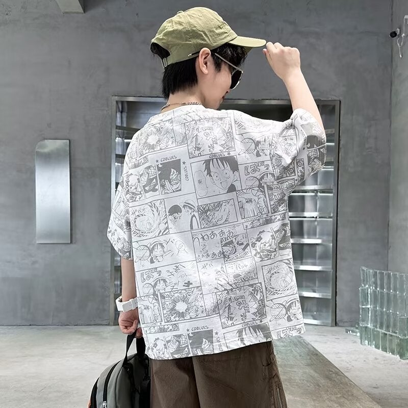 Boys' T-Shirt Short-Sleeved Summer Handsome Fashionable Children'S Clothing Children'S Clothes Top Boys' Summer Half-Sleeved T-Shirt - Image 5