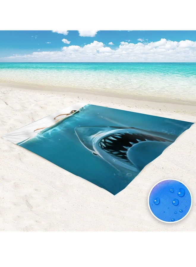 Sand Resistant Beach Blanket Extra Large 106" x 81" Waterproof Sandless Beach Mat with Corner Pocket Portable Mesh Bag for Beach Party Picnic Trips and Outdoor Camping Picnic Mat - Image 1