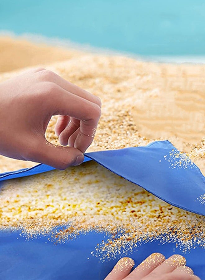 Sand Resistant Beach Blanket Extra Large 106" x 81" Waterproof Sandless Beach Mat with Corner Pocket Portable Mesh Bag for Beach Party Picnic Trips and Outdoor Camping Picnic Mat - Image 2