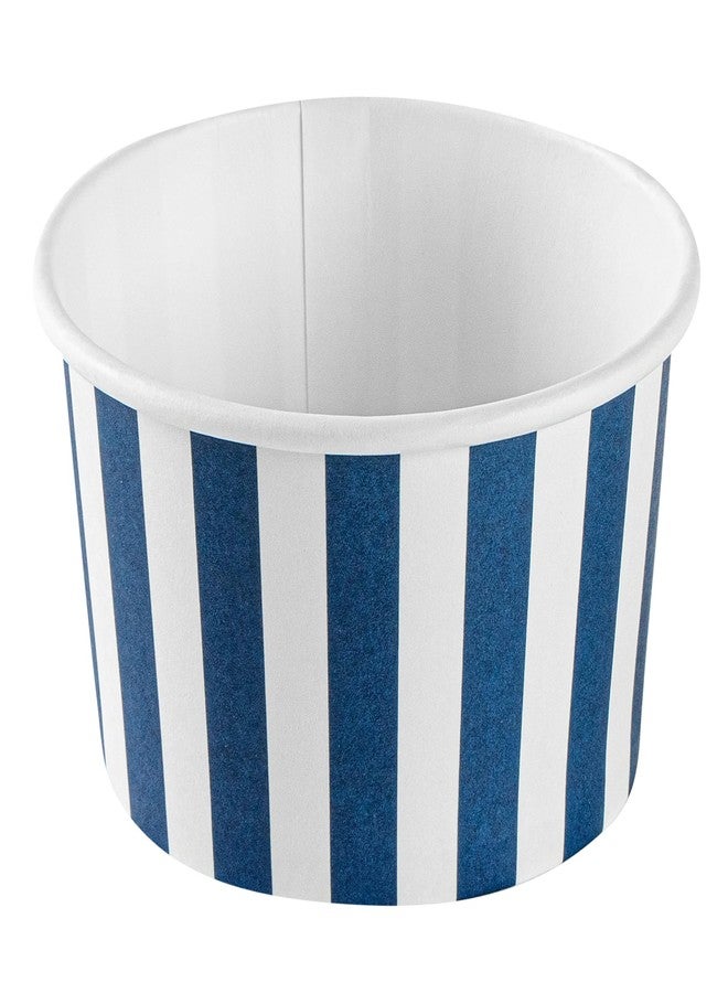 Restaurantware Coppetta 3-Ounce Dessert Cups, 200 Disposable Ice Cream Cups - Lids Sold Separately, Sturdy, Blue And White Paper FroYo Bowls, Striped, For Hot And Cold Foods, Perfect For Gelato - Image 2