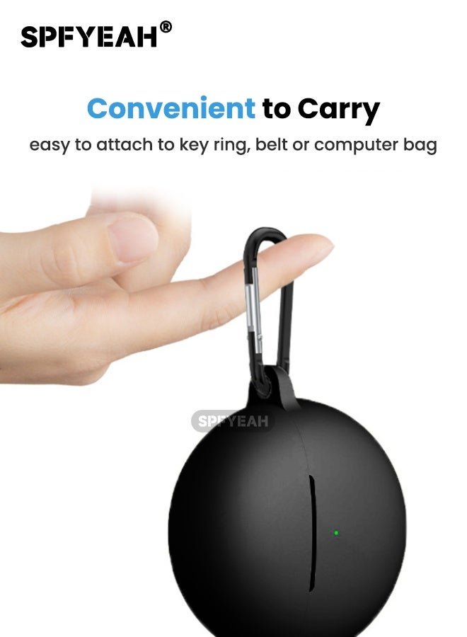 اس بي اف يا. جراب سماعات هواوي فري بودز 7i، جراب سيليكون ناعم مع حلقة مفاتيح ومجموعة تنظيف وحزام مغناطيسي مضاد للضياع، مؤشر LED أمامي مرئي، غطاء واقٍ مقاوم للصدمات لسماعات هواوي فري بودز 7i (2025)، أسود - Image 5