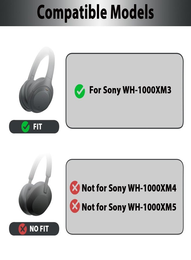 Adhiper WH-1000XM3 Replacement Ear Pads, Softer Protein Leather Ear Pads Cushions for Sony WH-1000XM3(WH1000XM3) Noise Canceling Headphones with High-Density Mmory Foam, Added Thickness (Black) - Image 2