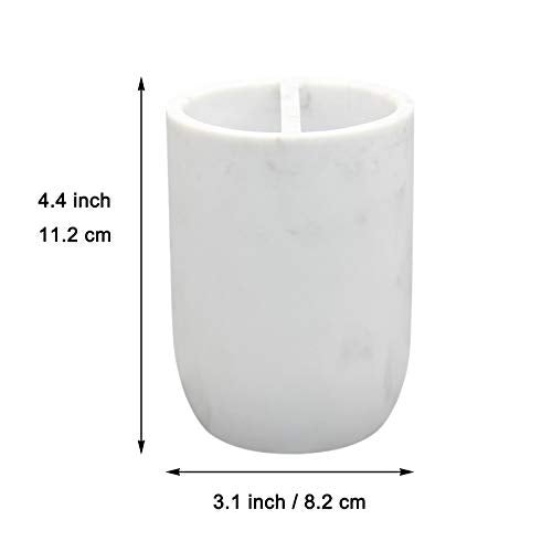 Cerpourt Toothbrush Holder Polyresin Toothbrush Organizer Stand,Multi-Functional Toothpaste Holder Makeup Brushes Cup Razors Holder for Bathroom Vanity Countertop,Ideal for Home, Hotel (Marble Style) (1Pack) - Image 3