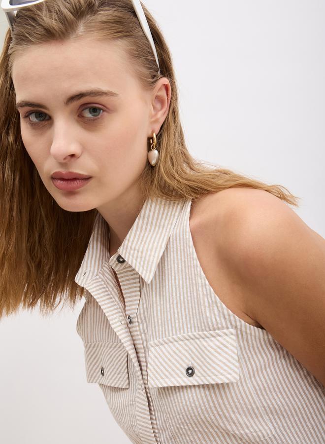 Styli Striped Sleeveless Dress - Image 4