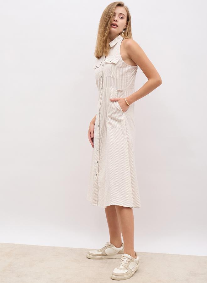 Styli Striped Sleeveless Dress - Image 3