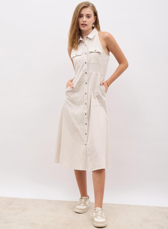 Styli Striped Sleeveless Dress - Image 2