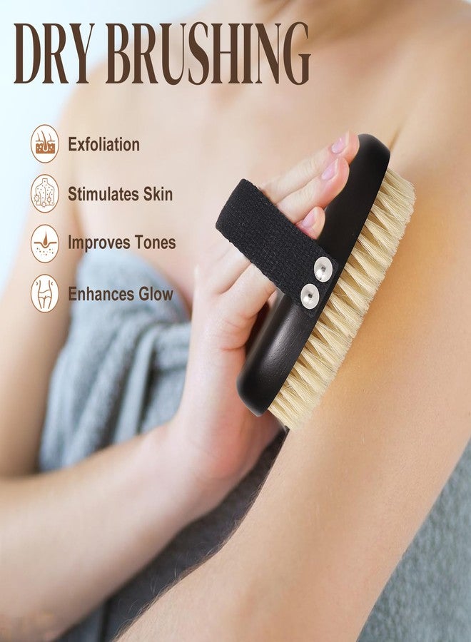 Azymi Dry Brushing Body Brush for Lymphatic Drainage, Azymi Shower Bath Brush 100% Natural Thick Bristles Exfoliate Dead Skin, Detoxify, Improve Blood Circulation, Dry & Wet Brush Dual-Use 1-Pack Oval - Image 4