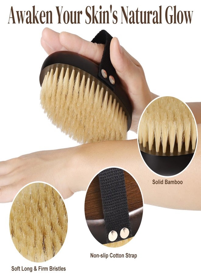 Azymi Dry Brushing Body Brush for Lymphatic Drainage, Azymi Shower Bath Brush 100% Natural Thick Bristles Exfoliate Dead Skin, Detoxify, Improve Blood Circulation, Dry & Wet Brush Dual-Use 1-Pack Oval - Image 2