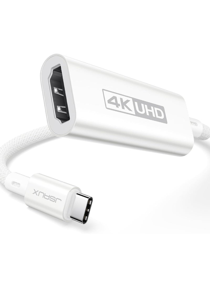 JSAUX JSAUX USB C to HDMI Adapter 4K60Hz USB Type C to HDMI Female Adapter Thunderbolt 3 Compatible for iPhone 15 Pro MacBook ProAir Surface Samsung Galaxy S21 S20 Ultra S10 S9 Dell XPS 15White  - Image 1