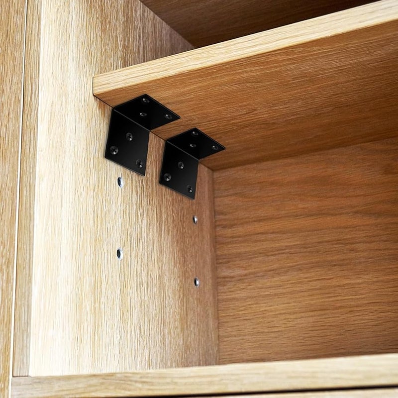 أقواس زوايا حديدية ثقيلة مقاومة للصدأ، حوامل زوايا سوداء وفضية، مجموعة للاستخدام الداخلي والخارجي - Image 3