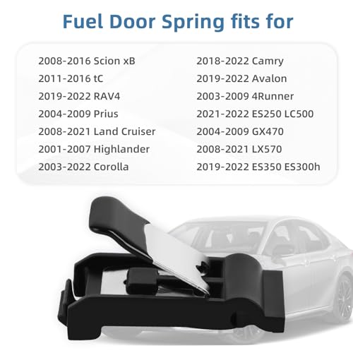 OKPARZ Replacement for Fuel Door Gas Cap Spring Hatch Lid Hinge Filler Opening Clip Toyota 4Runner Prius Avalon RAV4 Camry Corolla tC xB Highlander Lexus ES250 ES300h ES350 GX470 LC500 LX570 - Image 2