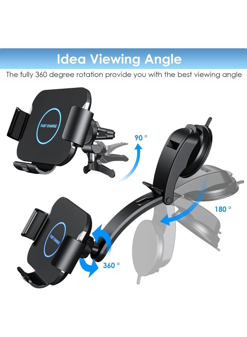 SYOSI Dual Coils Fast Wireless Car Charger for Z Fold 4/3 Car Mount 15W Smart Qi Car Holder for Air Vent Dashboard Compatible with Samsung Galaxy Z Fold 4/3/2, iPhone 14/13/Samsung S22 Ultra/S21 - Image 4