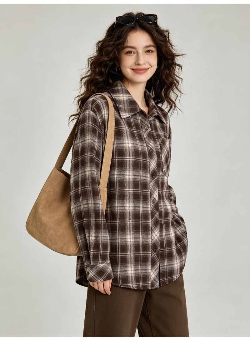 زارا Zara loose shoulder long sleeve leisure lapel pocket coat shirt - Image 4