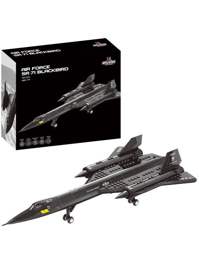 Apostrophe Games - Sr 71 Blackbird Jet Building Block Set 183 Pcs Blackbird Jet Building Toys Set Building Block Plane Toy For Kids Older Than 10 And Adults Compatible With All Building Bricks - Image 1