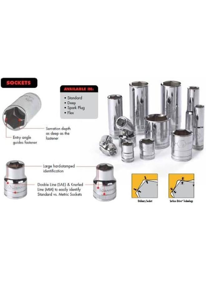 GearWrench 10 Pc. 1 4" Drive 12 Pt. Standard Socket Set Sae 80307D - Image 2