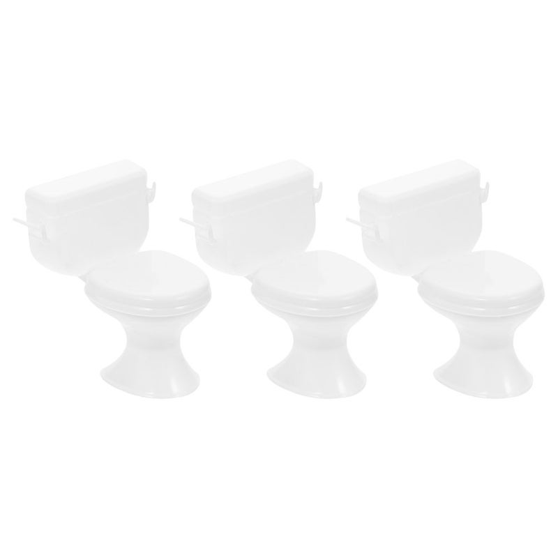3pcs Dollhouse Decoration Miniature Furniture Accessory Mini Toilet Model Mini House Supply - Image 5