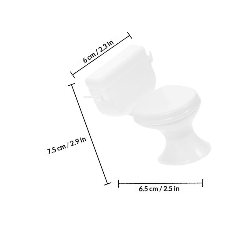 3pcs Dollhouse Decoration Miniature Furniture Accessory Mini Toilet Model Mini House Supply - Image 2