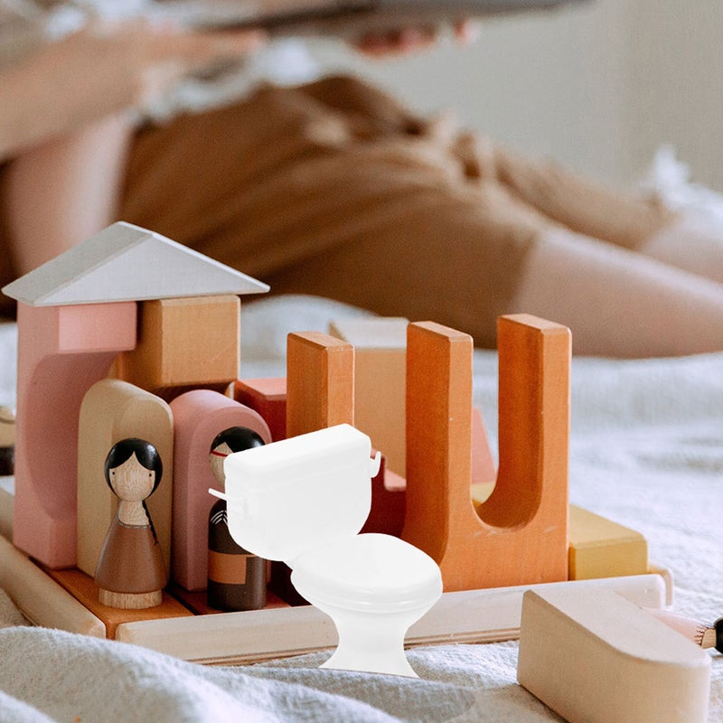 3pcs Dollhouse Decoration Miniature Furniture Accessory Mini Toilet Model Mini House Supply - Image 4