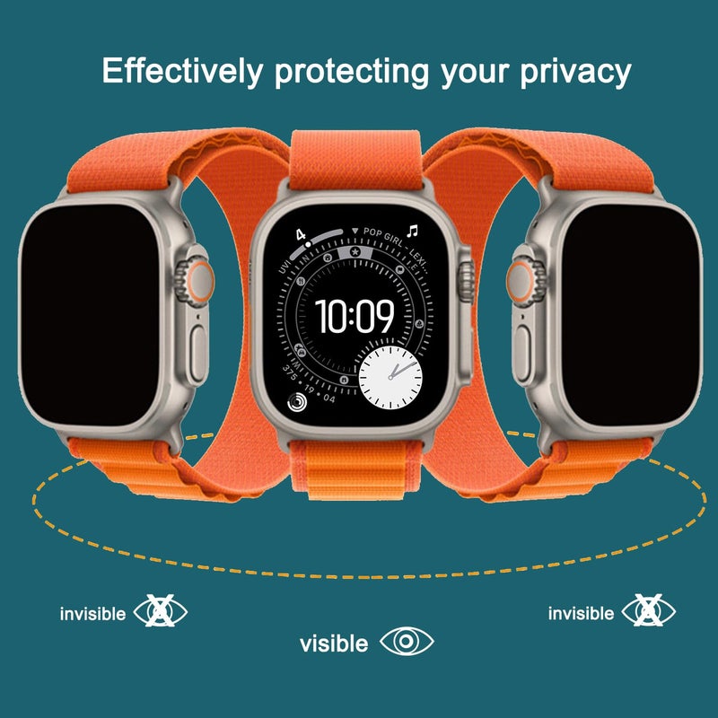 Ailun for Apple Watch Ultra 3/Ultra 2/Ultra Privacy Screen Protector [49mm], Tempered Glass Film, Anti-Scratch, High Definition, Touch Sensitive[3 Pack][Black] - Image 3