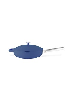 nutricook Cast Aluminum, w/Self-Basting Lid, Steamer Basket, Silicone Spatula, Ceramic Non-stick Coating, Oven Safe, Induction Safe, Designed in California, NC-OP126B, Blue  - Image 1