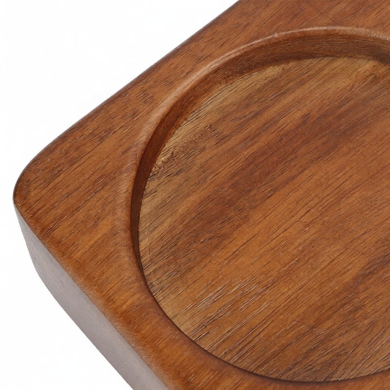Rustic Wood Whiskey Glass Cup Tray Cigar Tray Slot Home Office DecorationSquare with Ashtray - Image 5