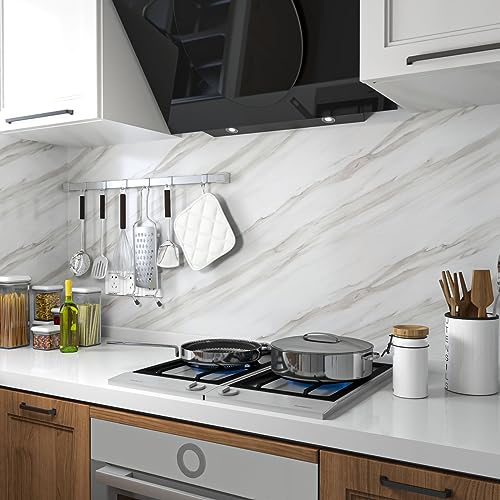 Sevalo Marble Contact Paper Peel and Stick Countertops for Kitchen Countertop Peel and Stick Waterproof Faux Marble Wallpaper Bathroom Granite Self-Adhesive Wallpaper Glossy Desk Cover 15.7inW 78.7inL - Image 2
