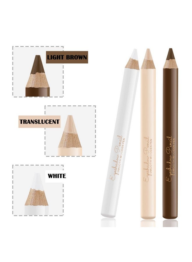 Apooliy 3Pcs Eyebrow Pencil Eyeliner Contour Set Waterproof Long Lasting Brow Pen Smooth White Eyelinertranslucent Contour Pen3 Colors Makeup Pencil - Image 3