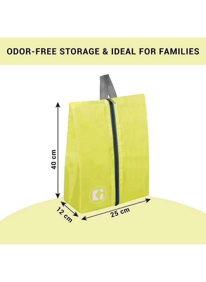 Kuber Industries Pack of 12 Travel Organizer | Shoe Cover for Travel-Adventure | Toiletry Pouch with Zipper | Travel Shoe Carrying Bag | Multipurpose Storage Organizer Bag | Yellow & Royal Blue - Image 3