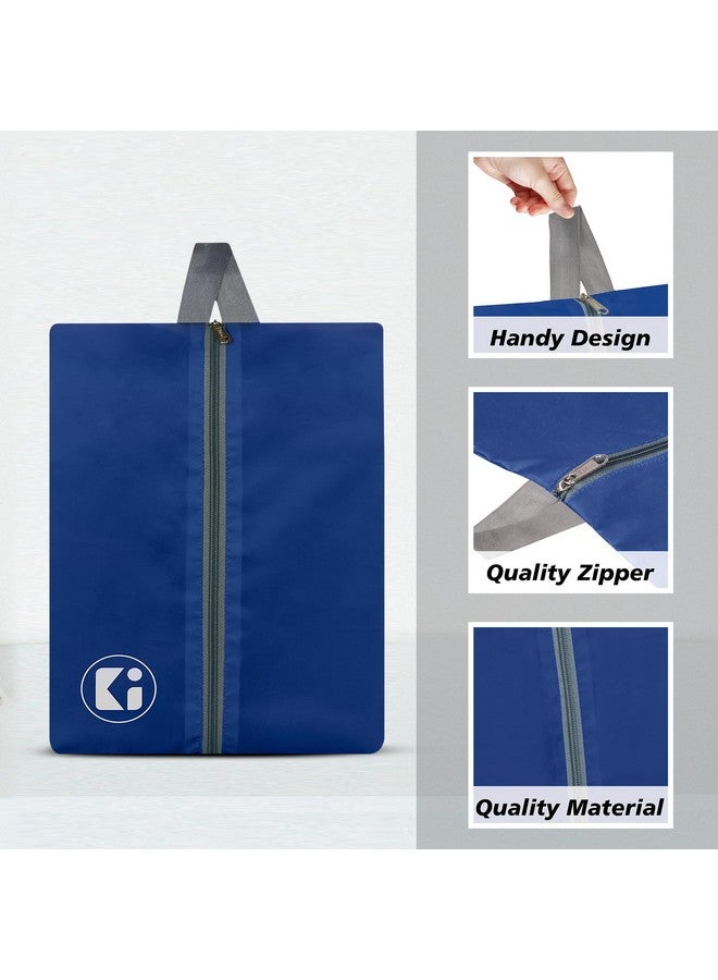 Kuber Industries Pack of 12 Travel Organizer | Shoe Cover for Travel-Adventure | Toiletry Pouch with Zipper | Travel Shoe Carrying Bag | Multipurpose Storage Organizer Bag | Yellow & Royal Blue - Image 4