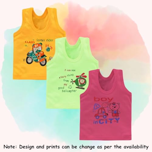 TIXY Boy's/Kids Innerwear Cotton Regular Fit Vest (Multicolor/White) - Image 3