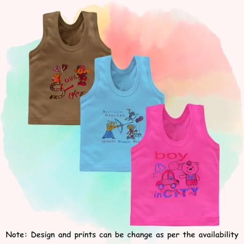 TIXY Boy's/Kids Innerwear Cotton Regular Fit Vest (Multicolor/White) - Image 2